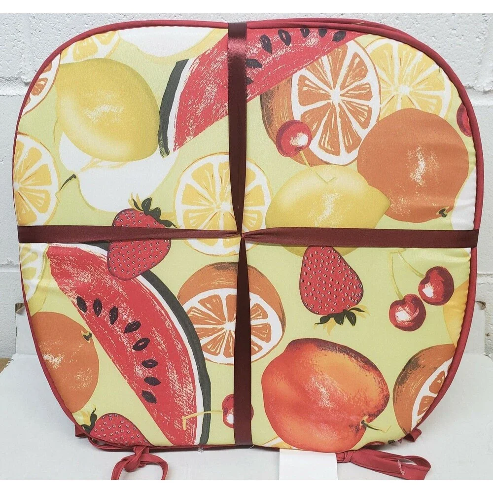 SET OF 4 CHAIR PADS CUSHIONS w/ties,15